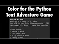 Color for the Python Text Adventure Game Engine