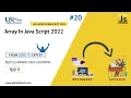 Array In JavaScript Tutorial 2022 Array Java Script Tutorial In Hindi