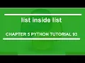 List inside List Python tutorial 93