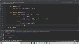 Array implementation of stack using python