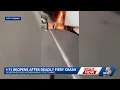 New shows semi cabin engulfed in flames after crash on I-71 near downtown Cincinnati
