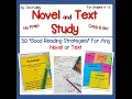 Comprehension Activities for ANY Novel or Text