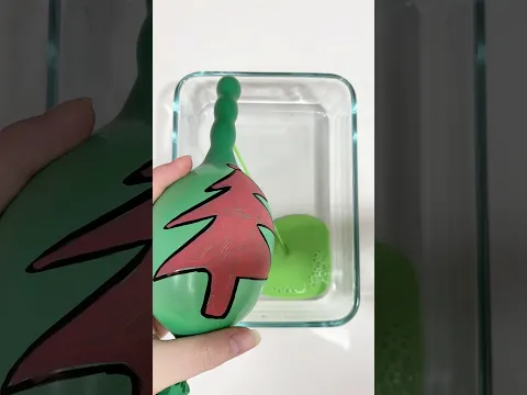 Satisfying Slime ASMR: Mixing Green & Yellow Liquid Slime 🟢🟡