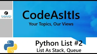 Python Data structure Using List As Stack LIFO Using List As Queue FIFO Tuple To List