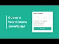 Word Guessing Game in HTML CSS JavaScript Guess the Word Game in JavaScript