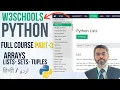 W3Schools Python Full Course in Python Lists Sets Tutorial Python for Beginners P-3