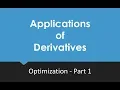 20 Optimization - Part 1