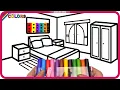 House Bedroom Big marker Pencil Coloring Pages Akn Kids House