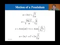 College Physics Lectures Motion of a Pendulum and Damped Oscillations