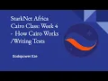 StarkNet Africa Cairo Class - How Cairo Works Writing Tests