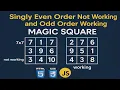 How to Code Magic Squares in JavaScript Odd vs Singly Even Order Singly Even Order not working