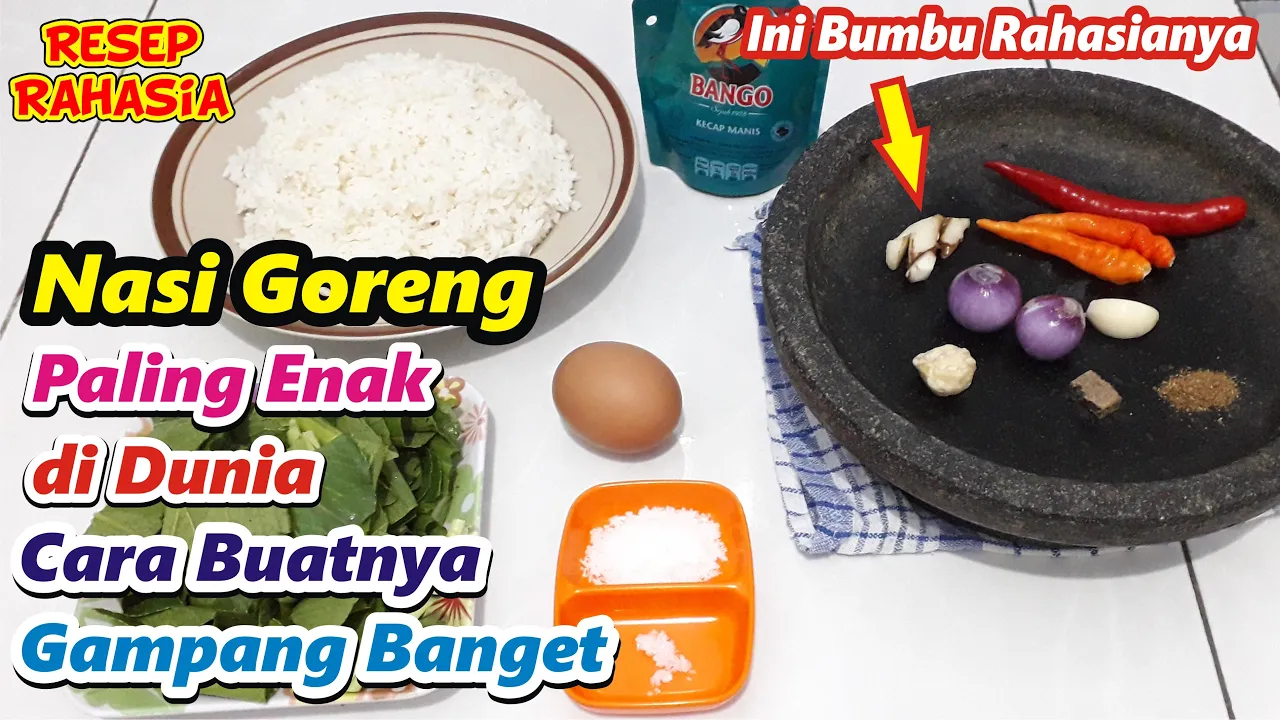 Bahan - bahan : - Nasi secukupnya - 3 buah buncis - 1/2 potong wortel - Kubis secukupnya - 1 buah te. 