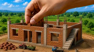Building a Modern Miniature House for a Poor Couple | Tiny Brick Build