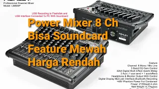 POWER MIXER 8 CHANEL 2*250WATT || ASHLEY SERI LM800P BISA SOUNDCARD,USB,BLUETOOTH,EFEK REVERB