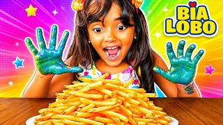 Bia Lobo Johny Johny Yes Papa com Batata Frita | French Fries Song