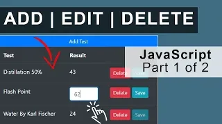 Quick Add Edit Delete Table Items JavaScript Backend Part 1 of 2