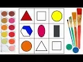 Coloring Shapes in Math for Children - Learn Triangle Square Circle Rectangle