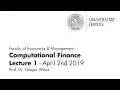 Computational Finance - Lecture 1
