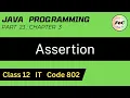 Java Programming Class 12 Assertion Information Technology IT Code 802