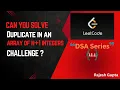Find the duplicate in an array Software Developer Interview Series DataStructure Algo L1 1