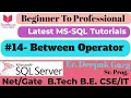 14 - How to Use the BETWEEN Operator in SQL Filtering Data in SQL Queries
