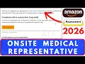 Amazon Onsite Medical Representative Online Assessment 2026 Amazon Latest Hiring For WHS Team
