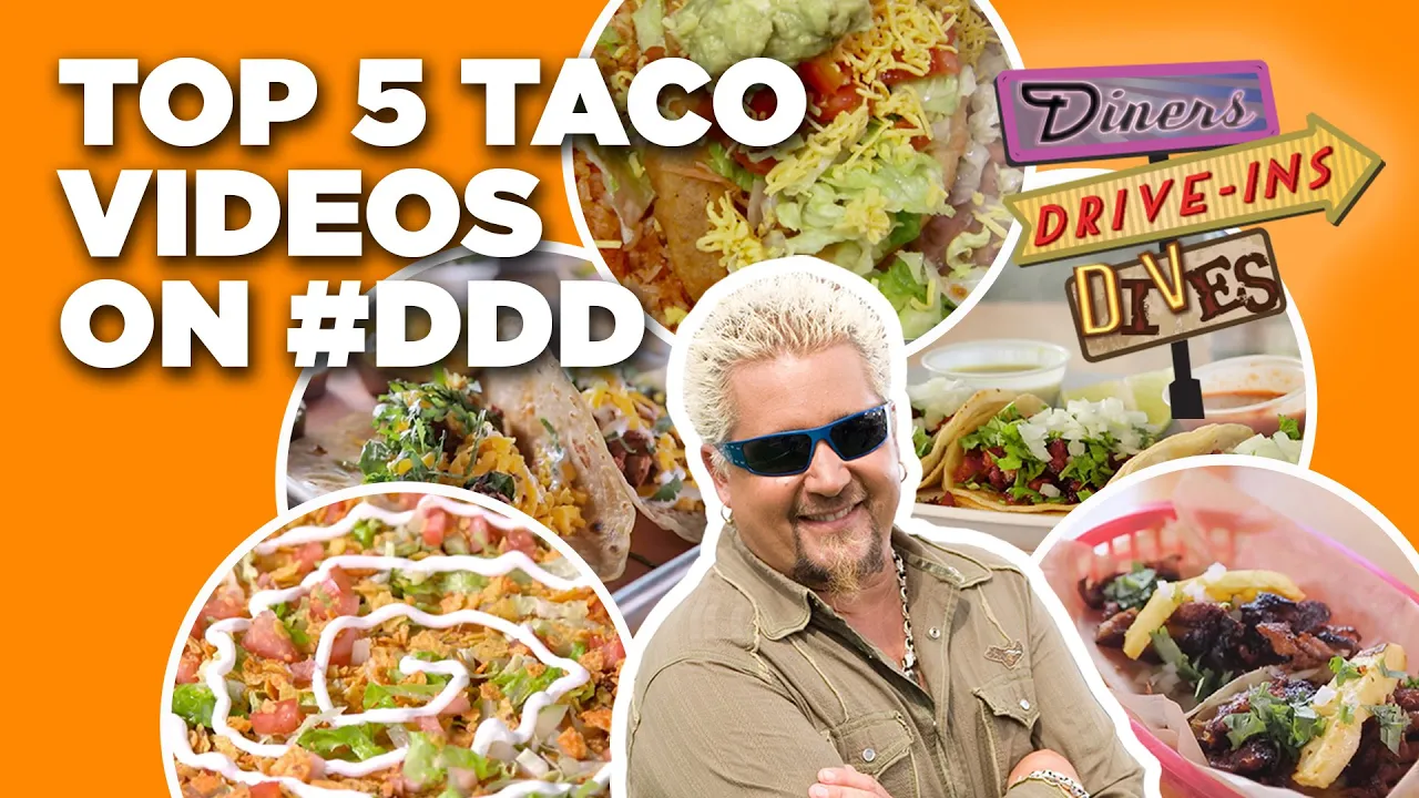 Top 5 Craziest #DDD Taco Videos with Guy Fieri   Diners, Drive-Ins and Dives   Food Network