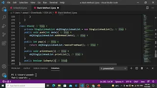 Java Stack Method 2 Implementation by using composition of singly linked list