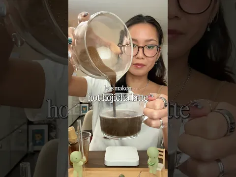 let’s make a hot hojicha latte 🤎☕️ ft. Memento Matcha Hojicha