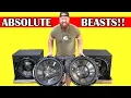 How many CARBON FIBER 24 Subs Stereo Integrity HS-24 Home Theater Subwoofers Unboxing