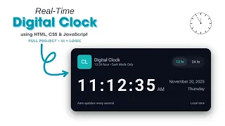 Build a Digital Clock Using HTML CSS JavaScript Real-Time Clock Tutorial