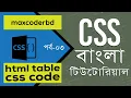 CSS Tutorial For Beginners In Bangla Part 3 HTML Table CSS Code