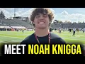 NOAH KNIGGA EASTERN MICHIGAN EAGLES FOOTBALL STAR VIRAL FOR HIS LAST NAME - INTERVIEW