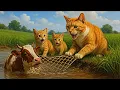 Download Lagu Mama kat trimt haar vacht op de boerderij en maakt thuis een tijgermuts voor kittens🐾🎩🐯