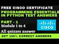 Python Essentials Part-1 module 1 to 4 Test Answers PCAP-Programming essential in Python