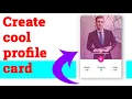 Create cool profile card using html and css with javascript source code provided