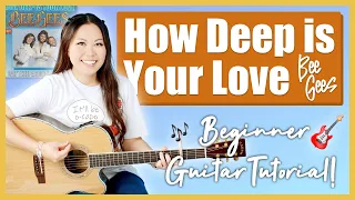 How Deep Is Your Love 💗 Bee Gees 🪩 Beginner Guitar Tutorial Lesson 🎸 | Chords, Strumming & Guide! 📝