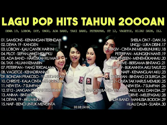 Download MP3 BAND LAGU POP HITS TAHUN 2000AN TERPOPULER COCOK UNTUK BERNOSTALGIA