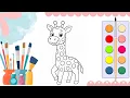 How to Draw and Color a Cute Giraffe Easy Coloring Pages for Kids