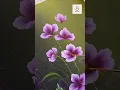 Delicate Wildflowers in onestroke style using acrylic paints