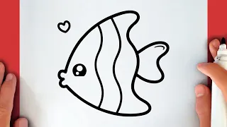 Cómo dibujar un PEZ KAWAII