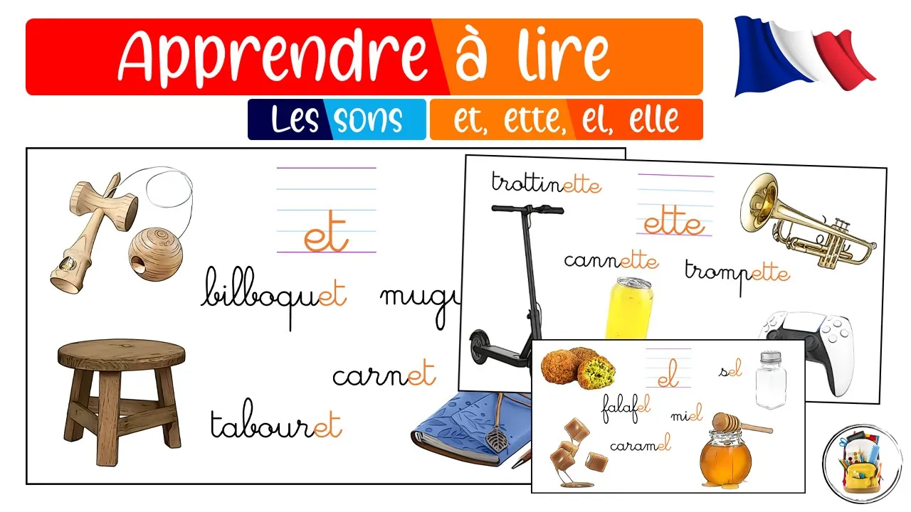 Les Sons ET [ε], ETTE [εt] Et EL, ELLE [εl] - Tous Les Sons Du CP En Image - Apprendre Le Français