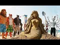 Heartbroken Skinny Cat Becomes Mermaid Sand Carving – Most Emotional Comeback Story Ever!