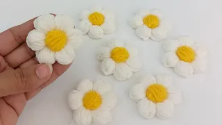 تعليم الكروشية الوردة المنتفخه بغرزة الباف خطوة خطوة للمبتدئين Crochet Puff Stitch Flower افكار مورى 