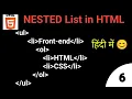 Nested Ordered list Unordered list in HTML Web Development Tutorials Nested List Kya hota h