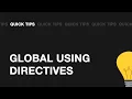 Use global using directives to avoid duplicates in C 10