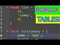 ROBLOX CODING TUTORIAL TABLES ARRAYS AND DICTIONARIES