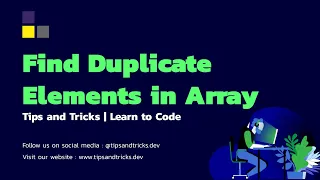 Find Duplicate Elements in an Array in Java Interview Question