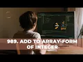 989 Add to Array-Form of Integer Detailed Explanation Java Code LeetCode