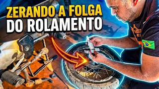 O jeito fácil pra tirar folga do rolamento na roda da moto